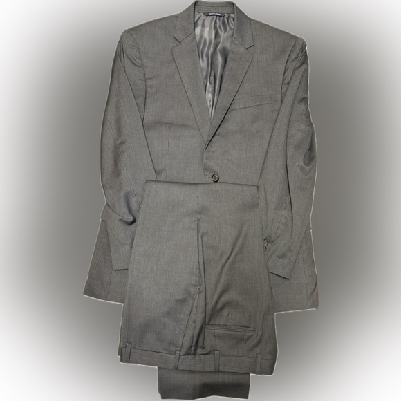 2 pc Ralph Lauren Charcoal Striped Wool Single Breasted Suit | Sz 42R - Picture 1 of 5